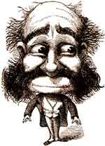 Caricature of Reggie String, publisher