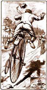 falling off a penny farthing