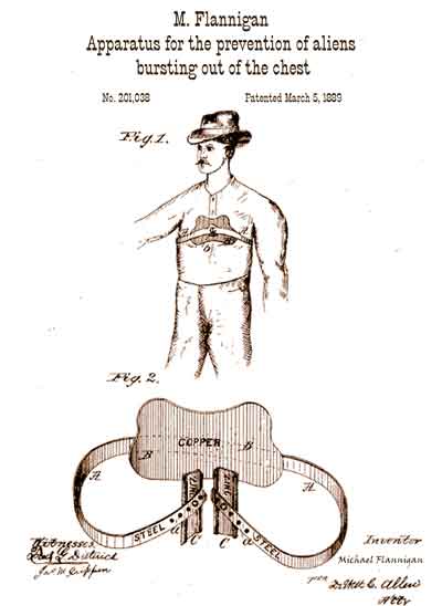Apparatus for the prevention of aliens bursting out of the chest
