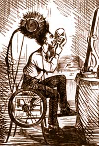 A valet uses his brow brush before a day of servitude