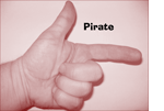 The gesture for pirate