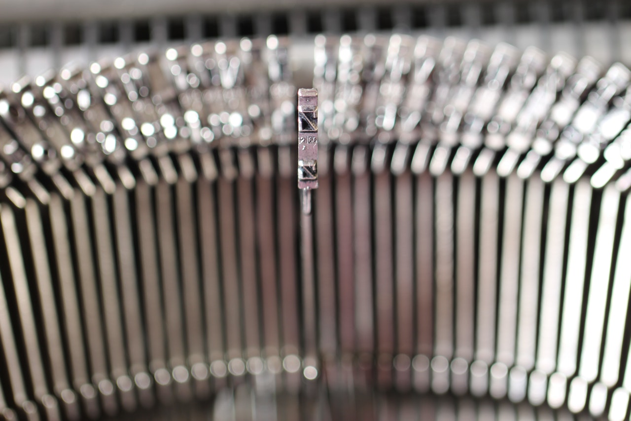 close up of typewriter keys