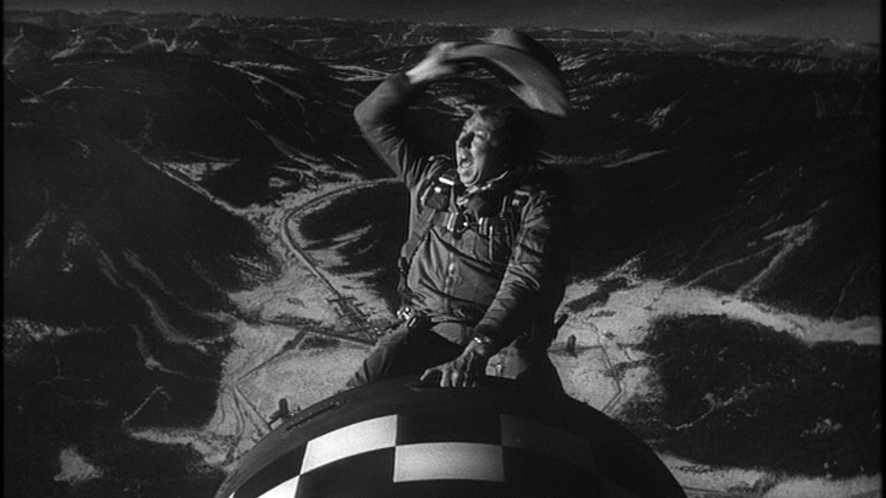 Slim Pickens, riding a nuke, in Dr. Strangelove